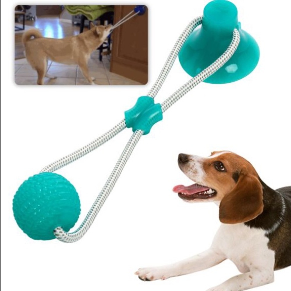 Dog biting toy with suction cup